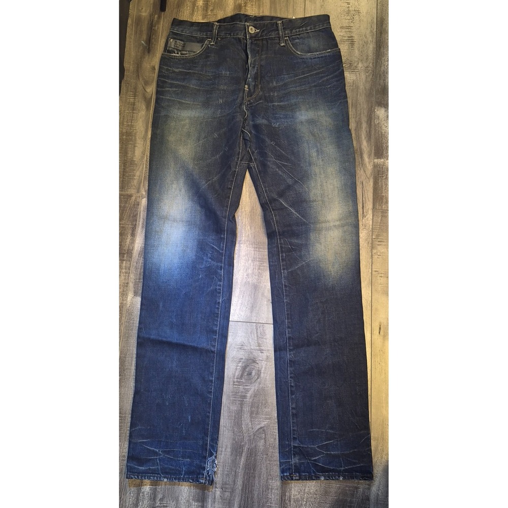 G-Star Raw Mens Blades Tapered Jeans 34x34 Actual Dark Wash Distressed Italy